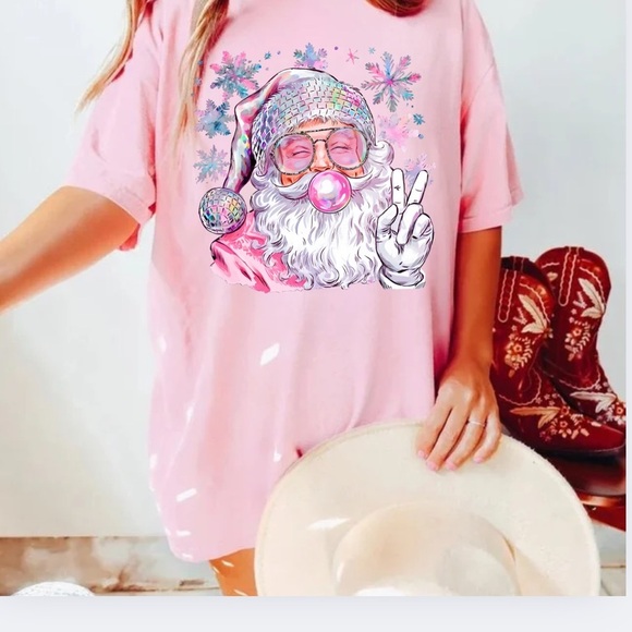 NEW Retro Santa Comfort Colors Cute Santa Graphic Tee  S-3X - Picture 4 of 5